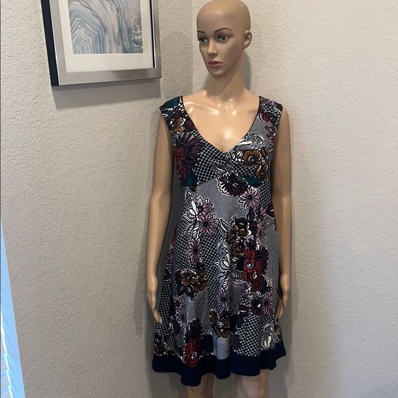 Anthropology Maeve-Floral V-Neck Sleeveless Dress - Picture 1 of 7